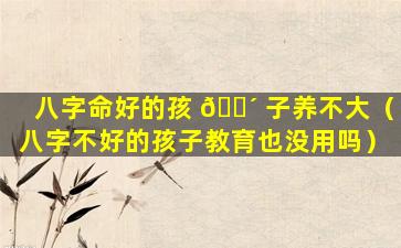 八字命好的孩 🌴 子养不大（八字不好的孩子教育也没用吗）